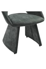 Armen Living Angelina Contemporary Fully-Upholstered Dining Chair with Curved Open Back