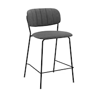 Contemporary Faux Leather Bar Stool