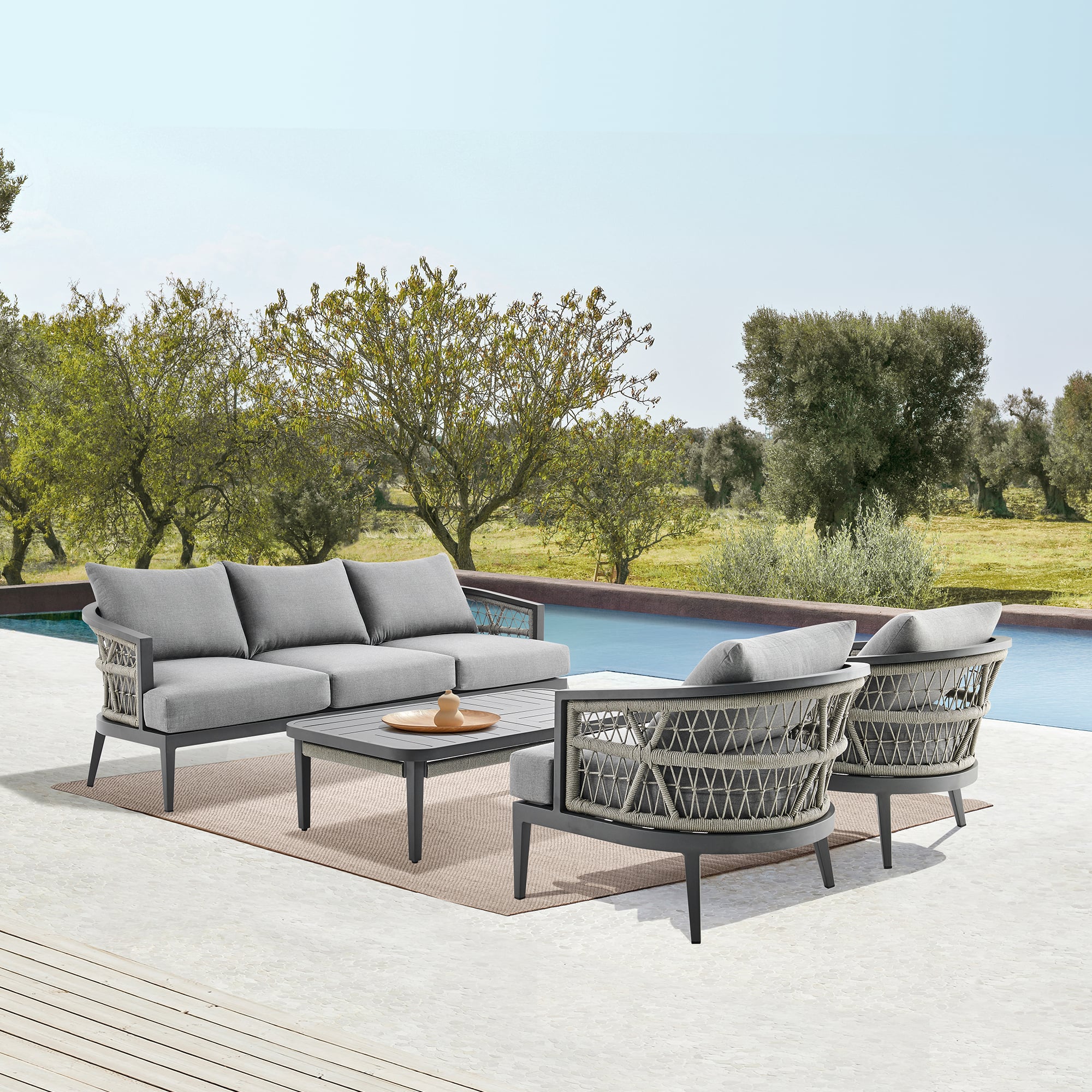 Armen Living Zella Outdoor Coffee Table
