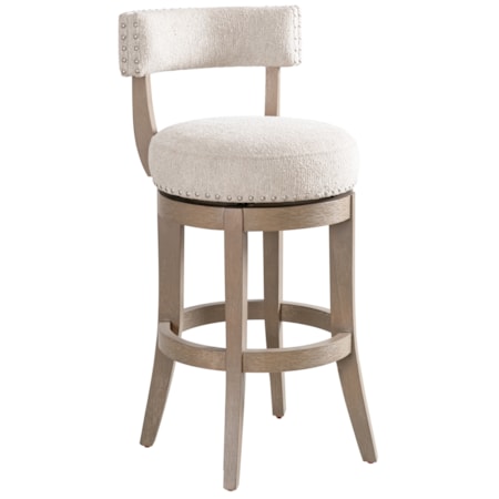 Upholstered Open-Back Swivel Barstool