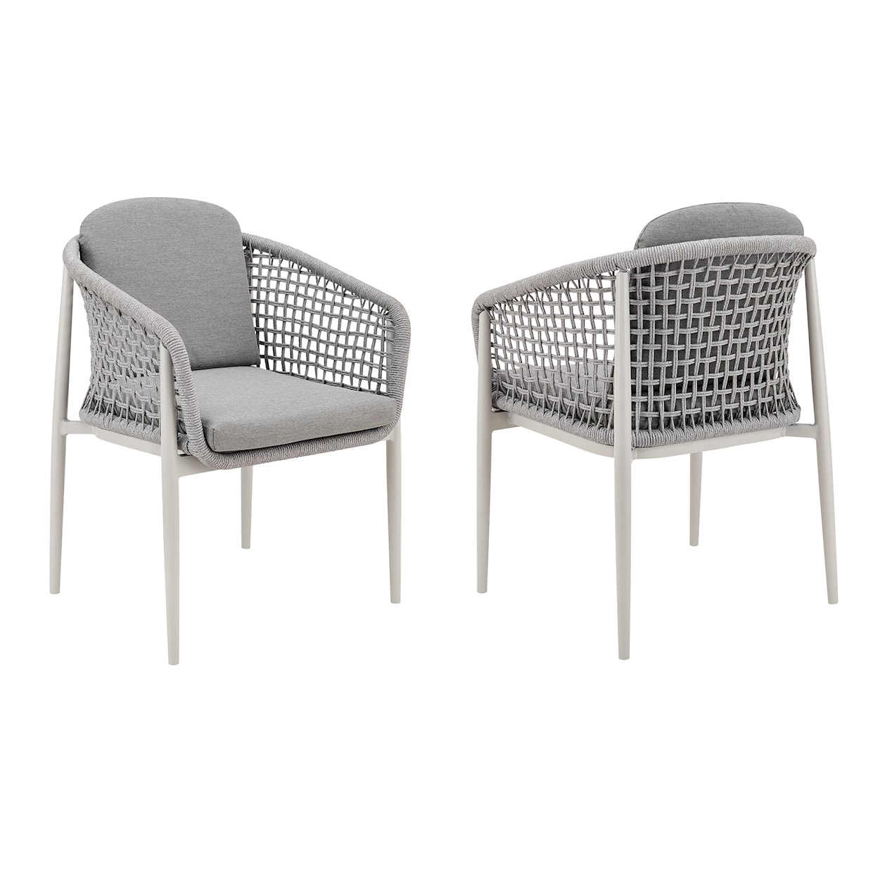 Armen Living Rhodes 2-Piece Outdoor Dining Chair Set