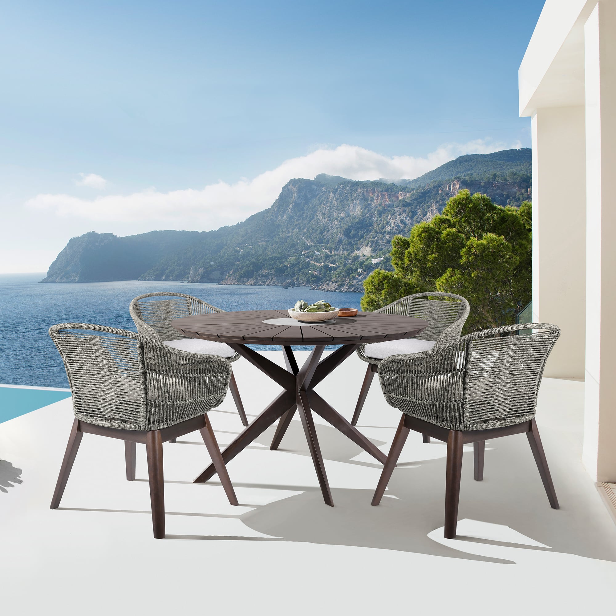 Armen Living Oasis / Tutti Frutti Outdoor Dining Set