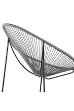 Armen Living Acapulco Casual Indoor/Outdoor Lounge Chair with Grey Rope
