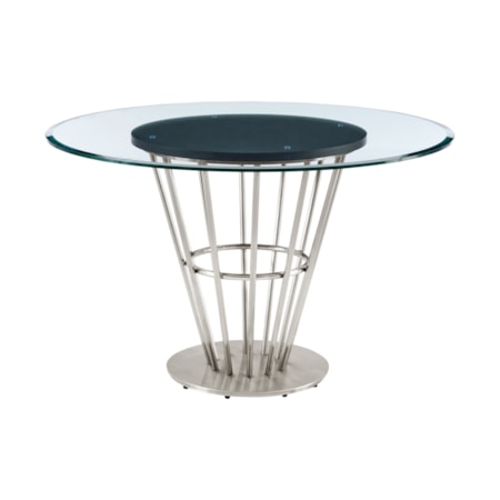48" Round Glass-Top Dining Table