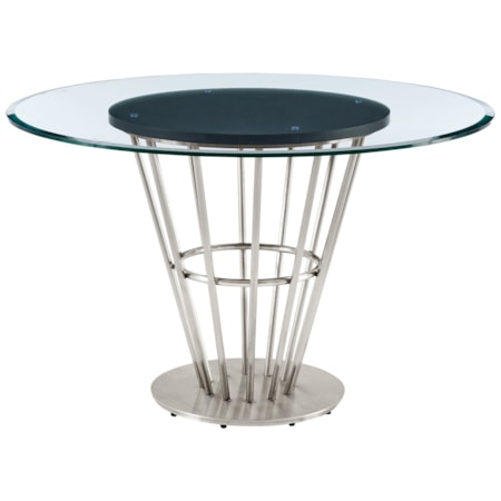 48" Round Glass-Top Dining Table