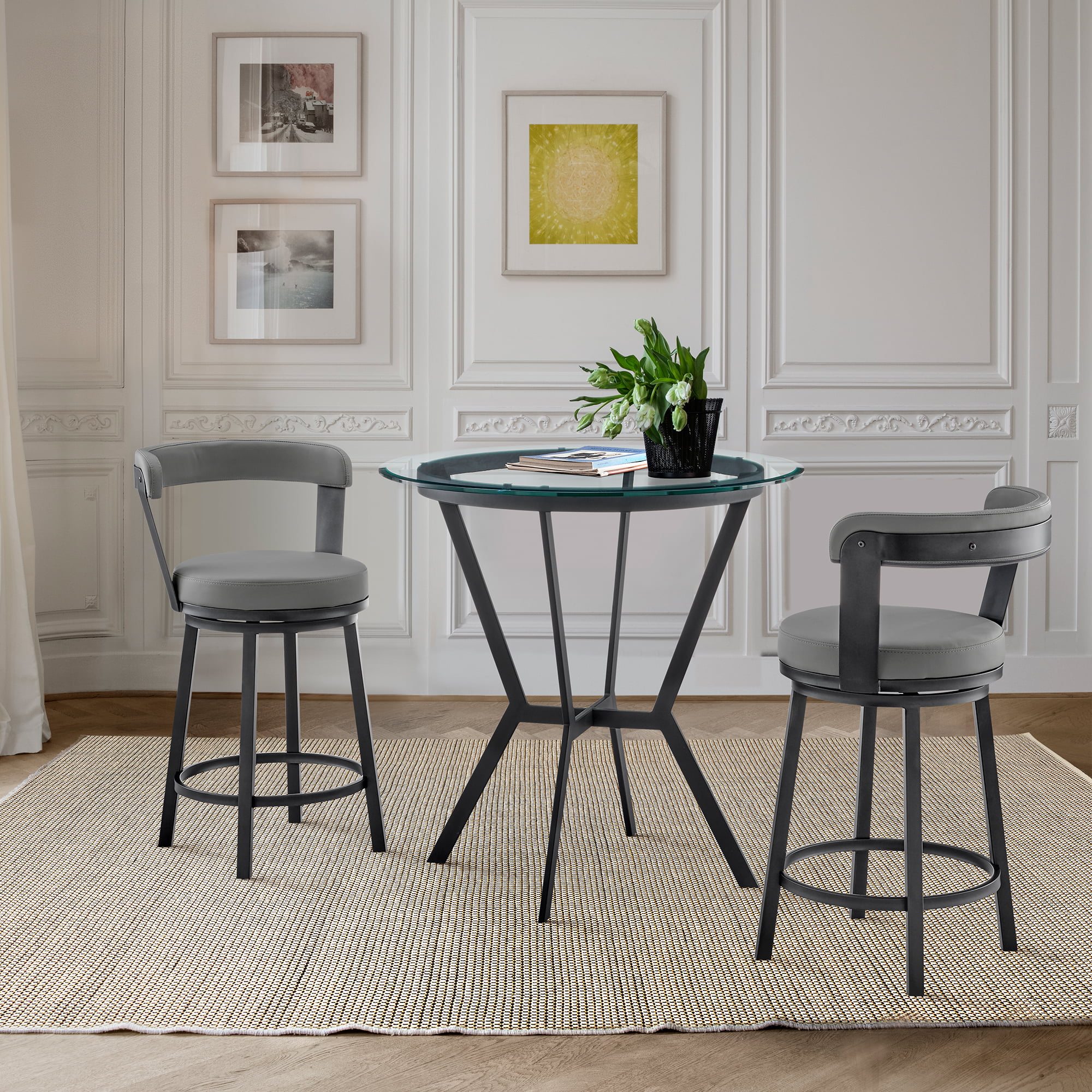 Armen Living Naomi & Bryant 3 PC Dining Set