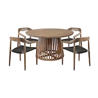 Coastal 5-Piece Dining Set with Water and UV Resistant Wood