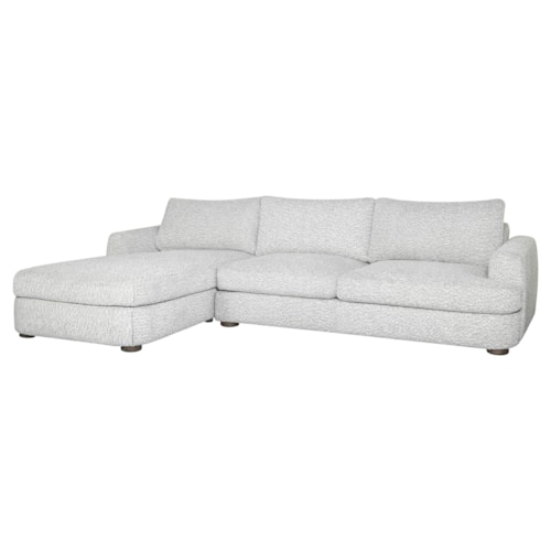 Modern Casual LAF Chaise Sectional with Rounded Arms