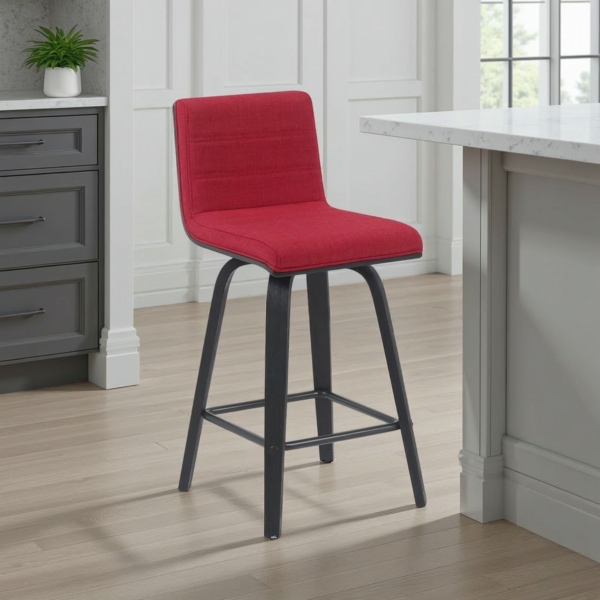 Armen Living Vienna Upholstered Swivel Counter Stool