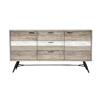 Sideboard Buffet Cabinet in Two Tone Acacia Wood