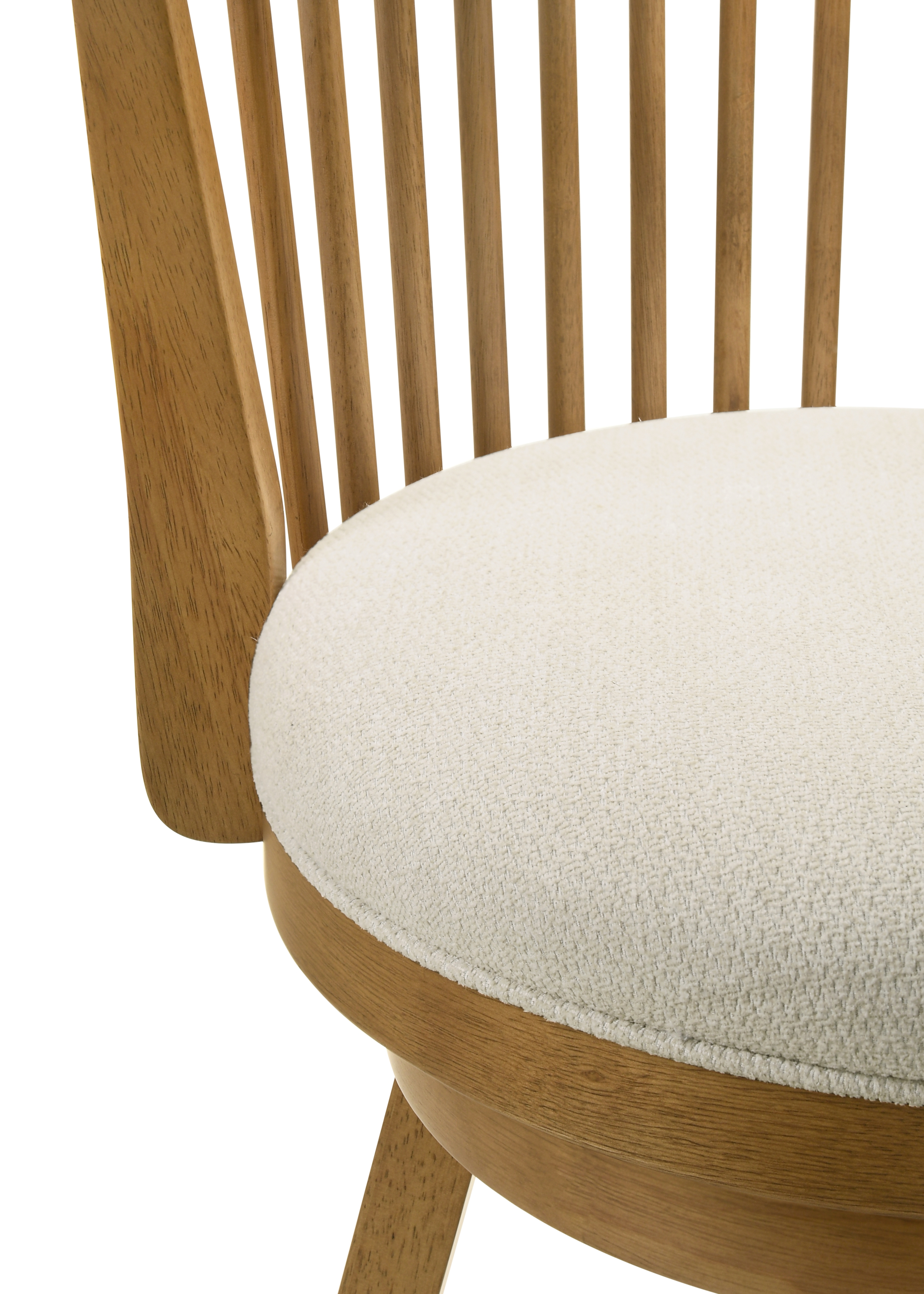 Uph. Spindle-Back Swivel Barstool