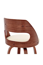 Armen Living Julius Contemporary Faux Leather and Walnut Wood Bar Stool