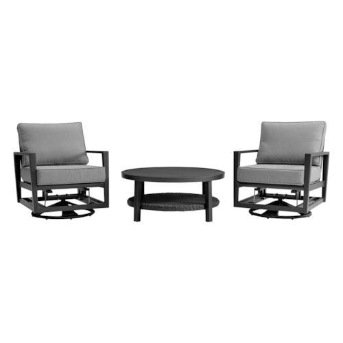 3-Piece Outdoor Aluminum Chat Set