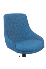 Armen Living Anibal Contemporary Upholstered Adjustable Swivel Barstool with Pedestal Base