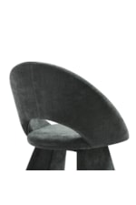 Armen Living Angelina Contemporary Fully-Upholstered Dining Chair with Curved Open Back