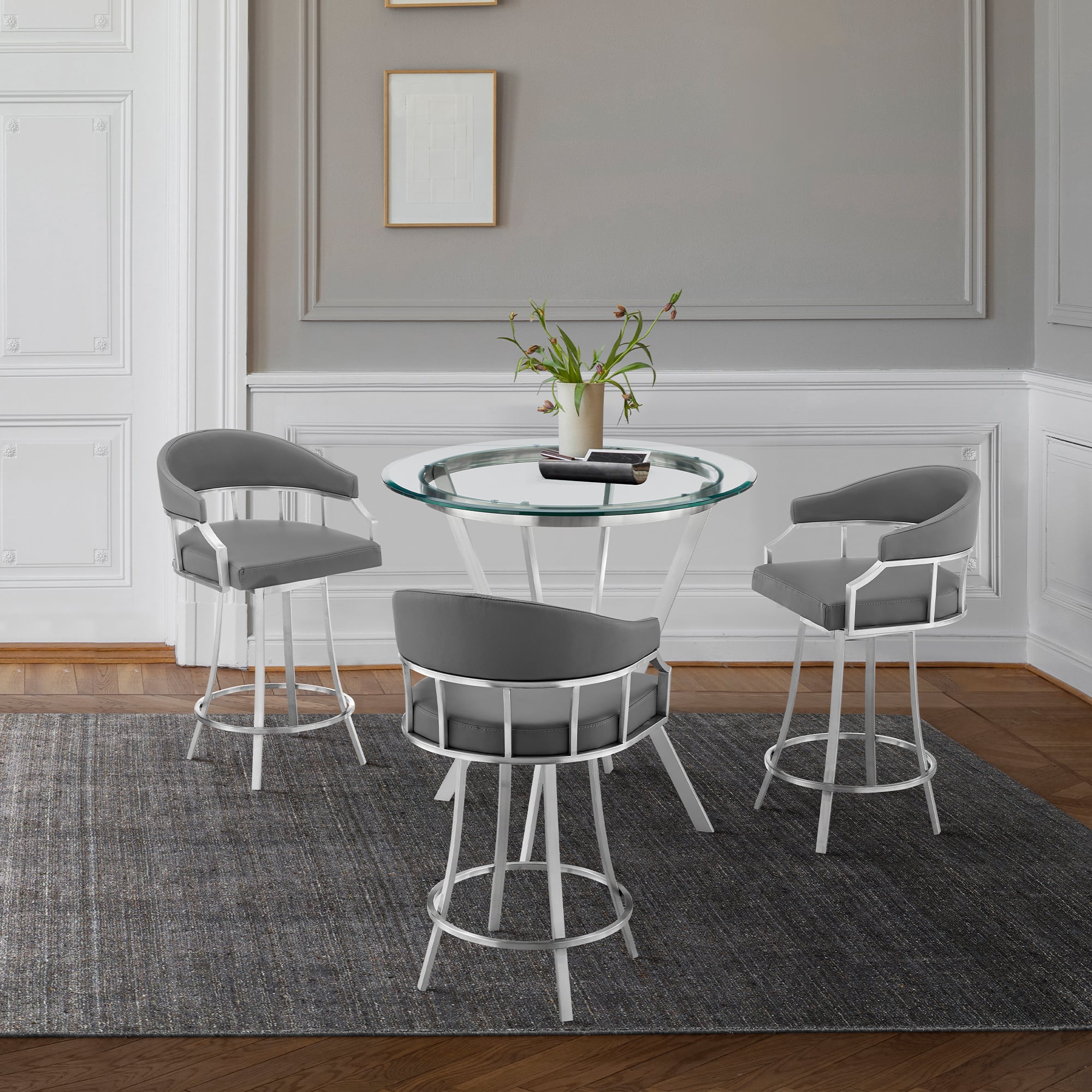 Armen Living Naomi & Valerie 4 PC Dining Set