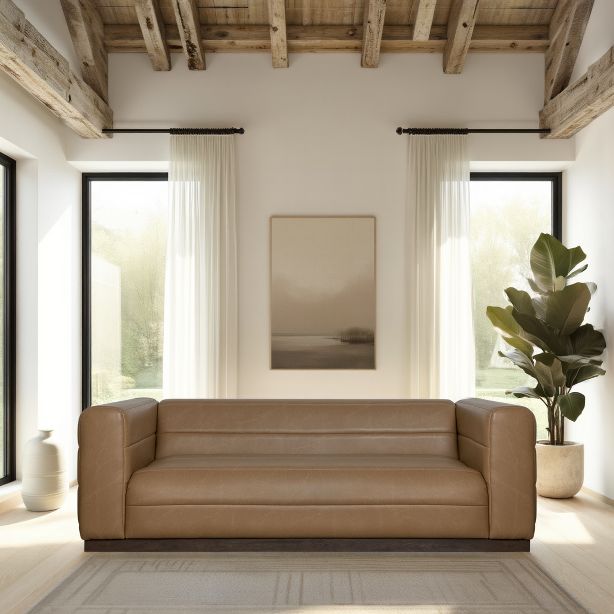 Armen Living Brea Squared 3-Seater Sofa