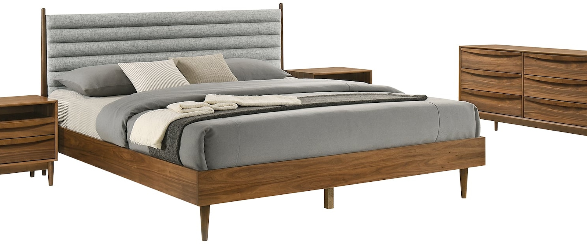 Contemporary King 4-Piece Wood Bedroom Set