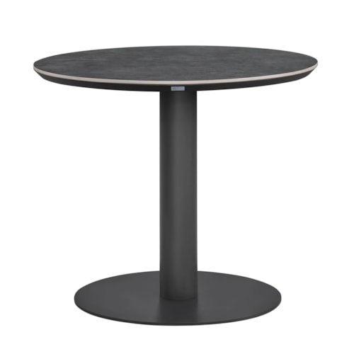 Modern 36" Round Outdoor Bistro Table with Pedestal Base