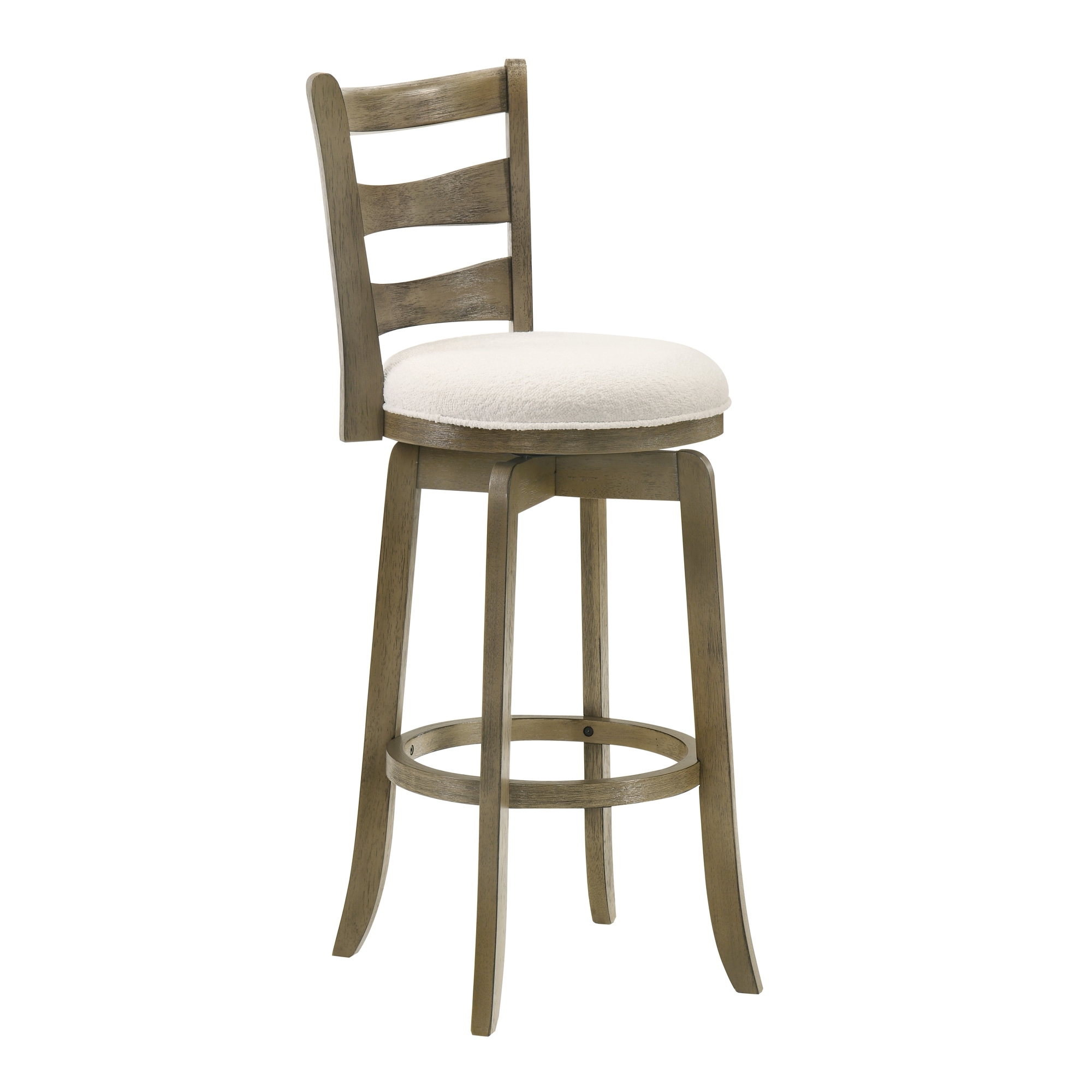 Armen Living Melindra Ladder-Back Upholstered Swivel Barstool