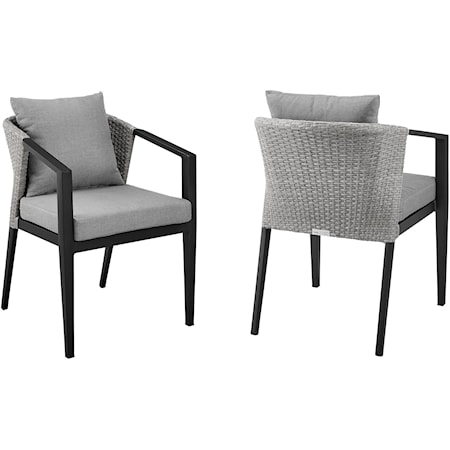  Outdoor Patio Dining Chairs in Aluminum 