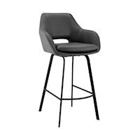 Contemporary Upholstered Swivel Bar Stool