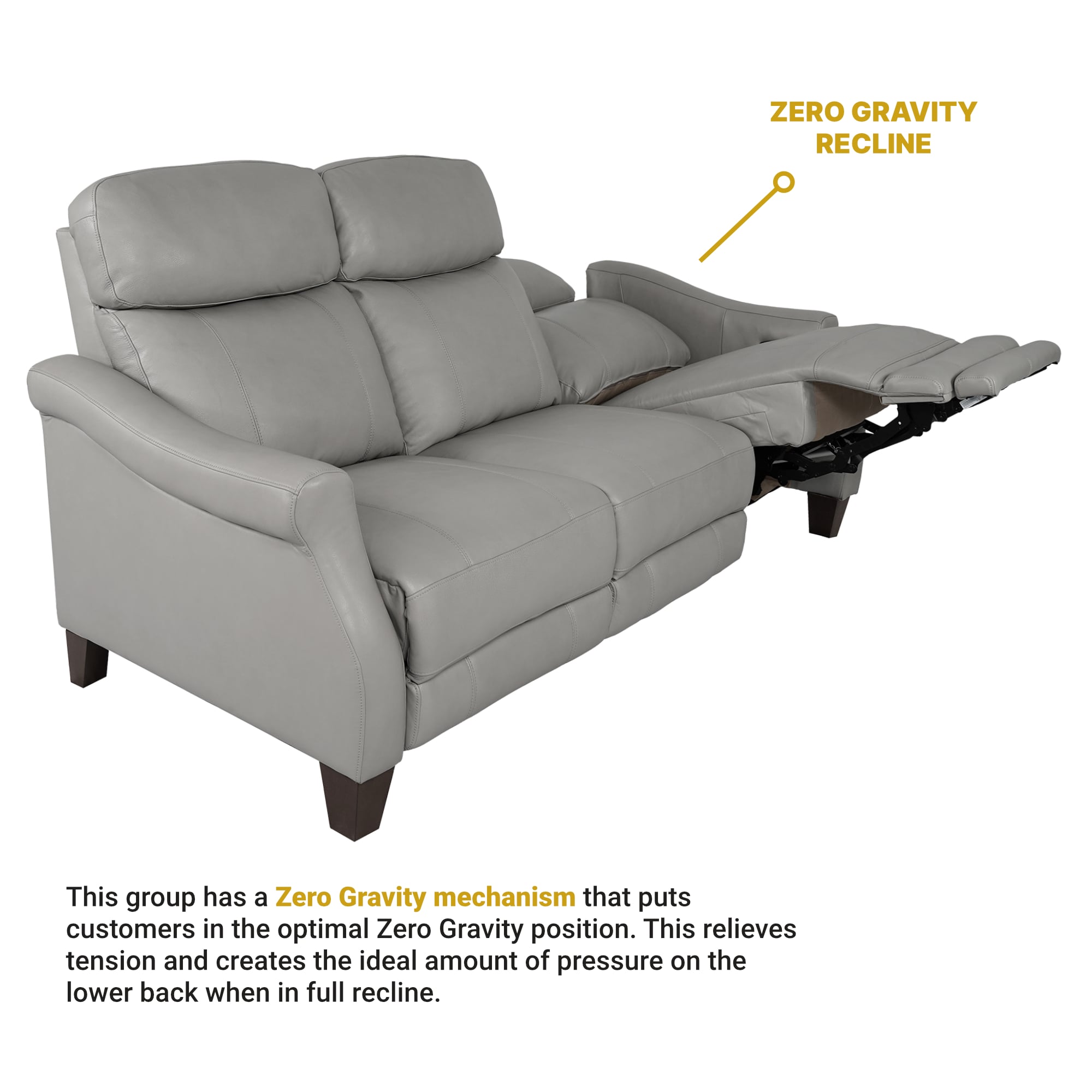 Armen Living Felicity Zero Gravity Power Reclining Sofa