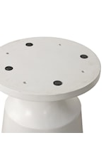 Armen Living Pinni Pinni White Concrete Round Dining Table with Bronze Painted Accent