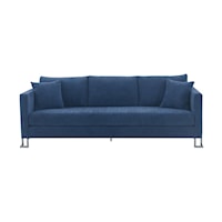 Contemporary Sofa with Brushed Stainless Steel Legs