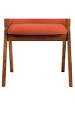 Armen Living Renzo Renzo Orange Fabric and Walnut Wood Dining Side Chairs - Set of 2