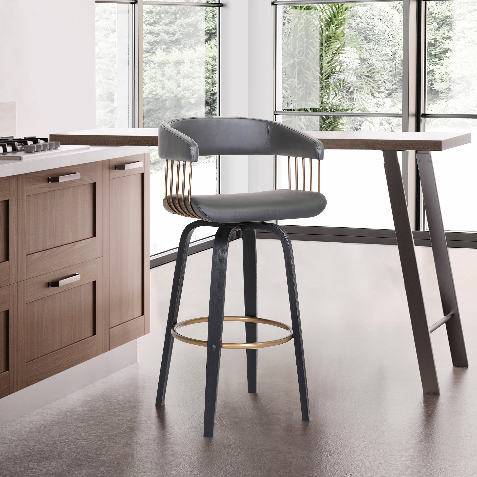 Armen Living Topanga Swivel Bar Stool