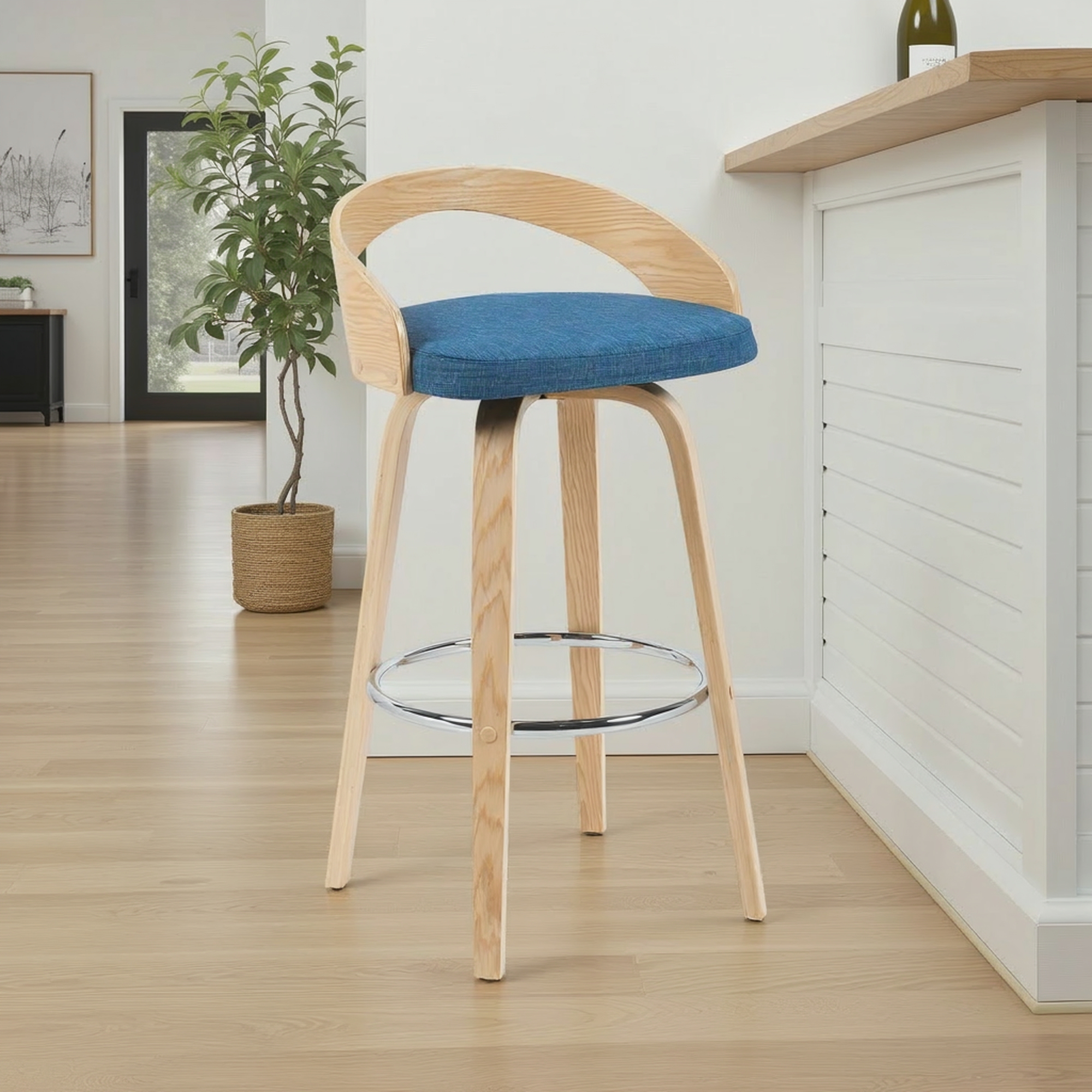 Armen Living Sonia Open-Back Swivel Barstool