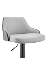 Armen Living Asher Contemporary Adjustable Faux Leather Bar Stool