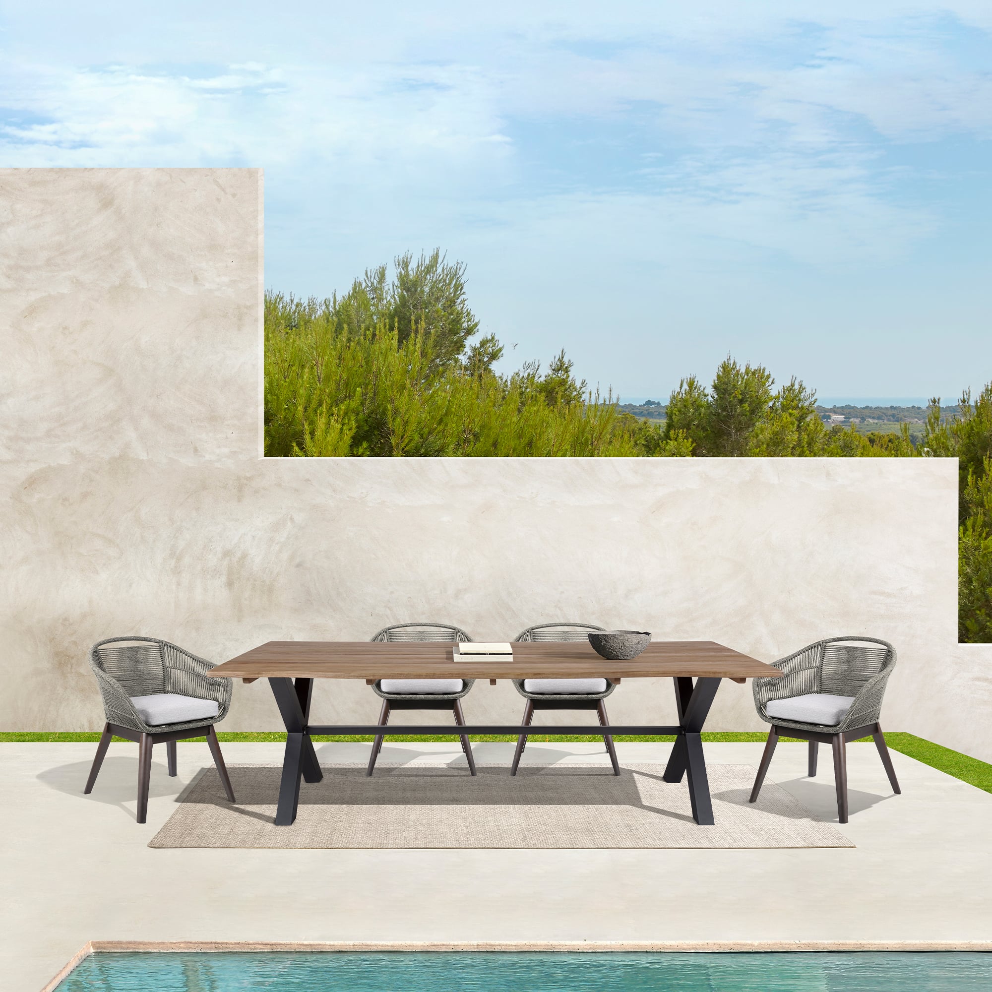 Armen Living Glendora / Tutti Frutti Outdoor Dining Set