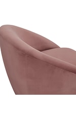 Armen Living Yves Yves Blush Velvet Swivel Accent Chair with Gold Base