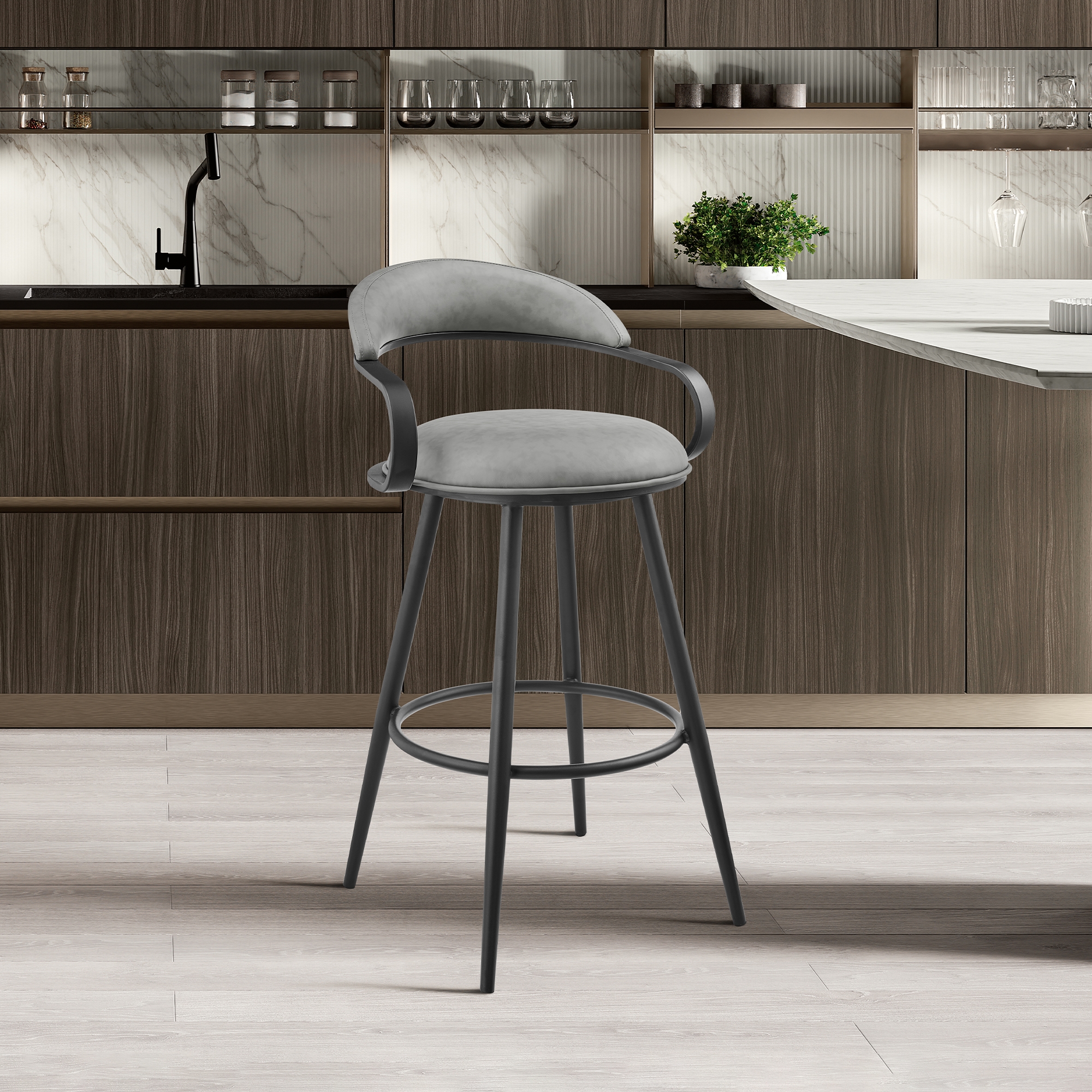 Armen Living Gardenia Swivel Counter Stool