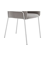 Armen Living Portia Portia Gray Velvet and Brushed Stainless Steel Dining Room Chairs - Set of 2