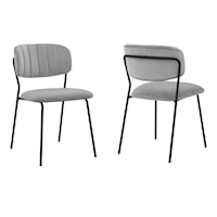 Set of 2 Contemporary Gray Velvet Chairs