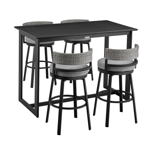Contemporary 5-Piece Patio Bar Set