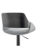 Armen Living Colby Contemporary Adjustable Faux Leather Bar Stool with Black Base