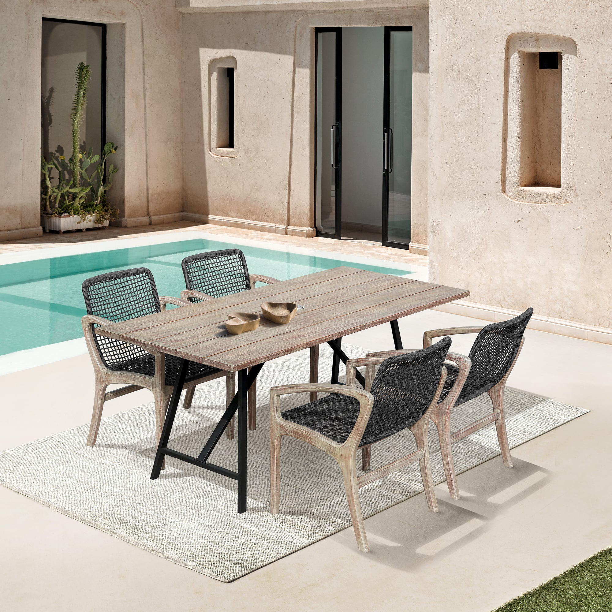 Armen Living Beckham / Frinton Outdoor Dining Set