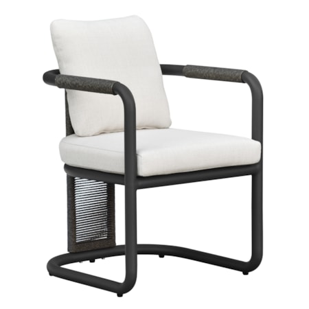 Outdoor Cushioned Dining Arm Chair