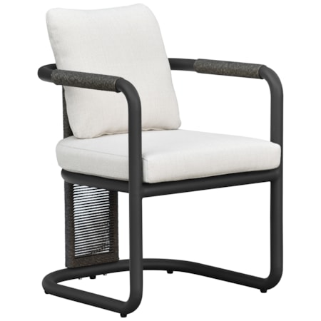 Outdoor Cushioned Dining Arm Chair