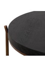 Armen Living Sylvie Sylvie Brushed Oak and Metal Round Coffee Table