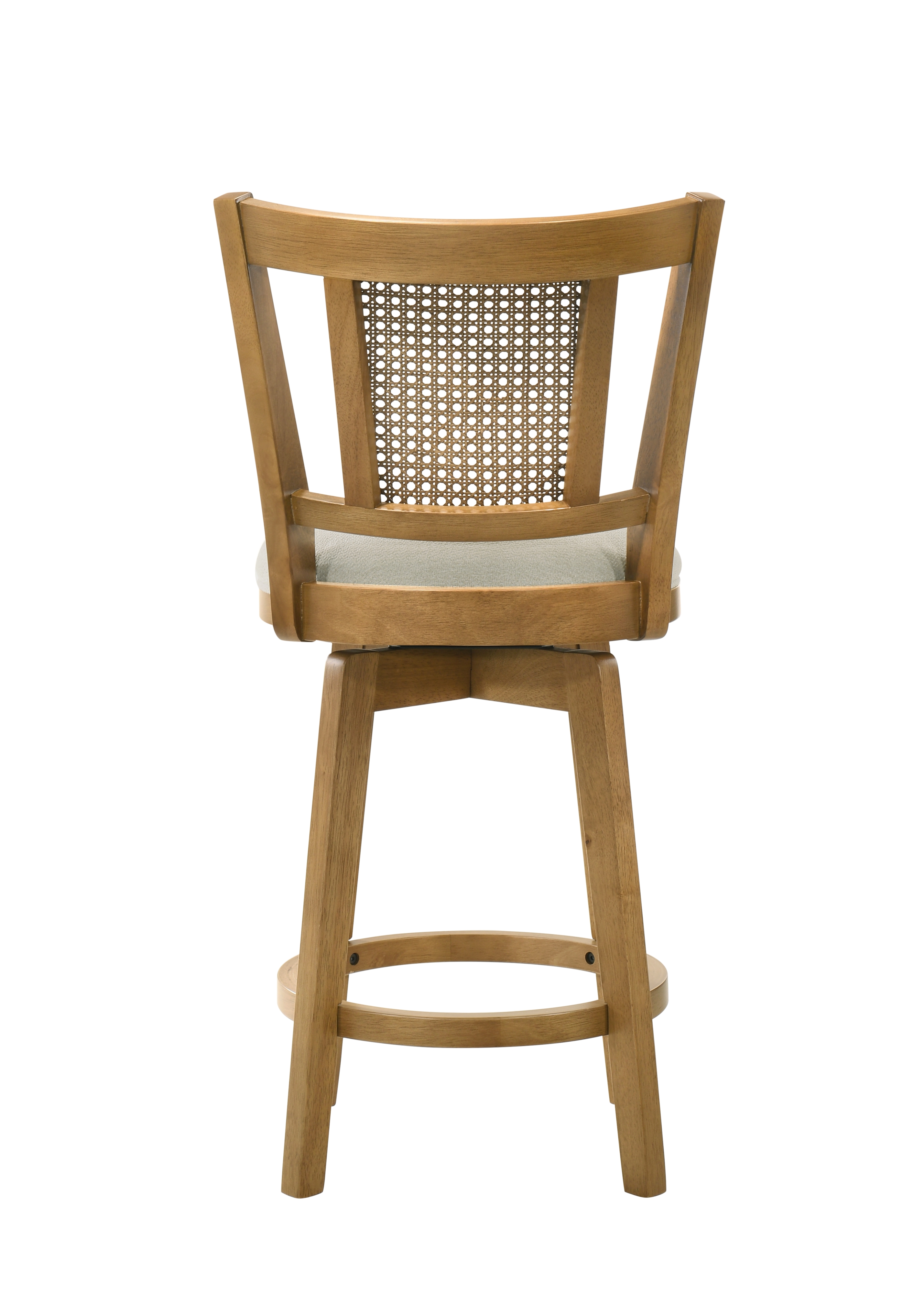 Splat-Back Upholstered Swivel Barstool
