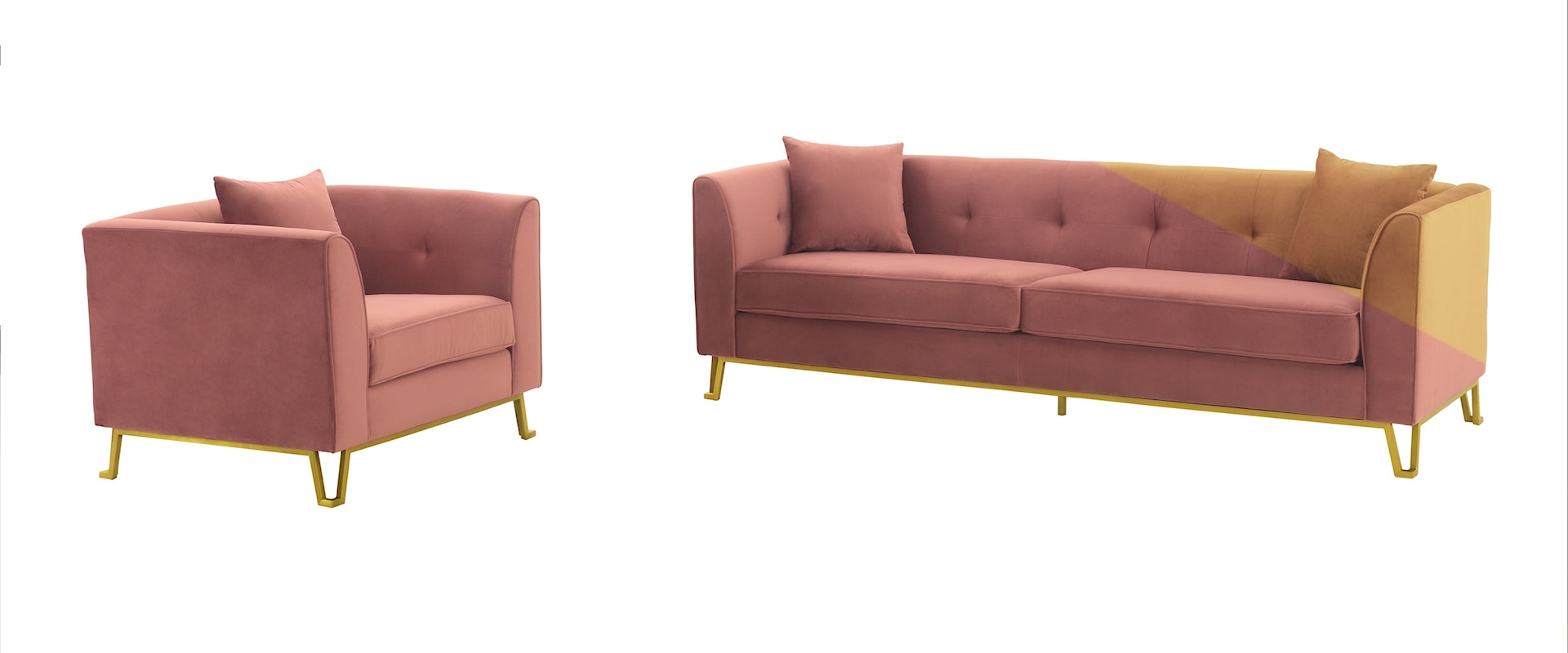 Contemporary 2-Piece Sofa and Chair Set