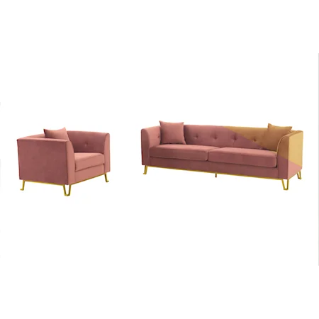 Contemporary 2-Piece Sofa and Chair Set