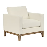 Contemporary 35" Upholstered Accent Chair with Track Arms