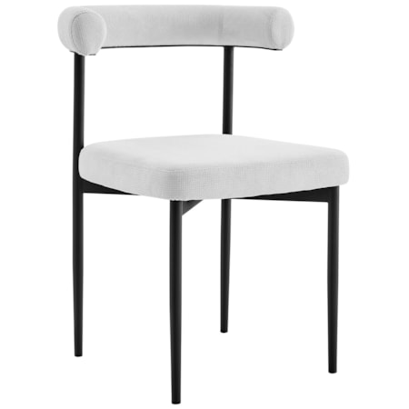 Metal Open-Back Upholstered Dining Chair