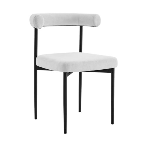 Modern Open-Back Upholstered Dining Chair with Metal Legs